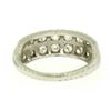 Image 9 : Platinum .65 ctw European & Single Cut Diamond Double Band Ring