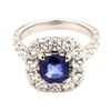 Image 2 : 1.62 ctw Sapphire and Diamond Ring - 14KT White Gold