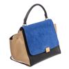 Image 3 : Celine Blue Beige Black Suede Leather Trapeze Two-Way Bag