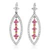Image 1 : 18k White Gold 1.15CTW Pink Sapphire and Diamond Earrings, (I1/Pink/H-I)