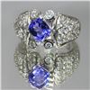 2.50 ctw Tanzanite and Diamond Ring - 14KT White Gold
