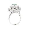 Image 4 : 2.84 ctw Emerald And Diamond Double Halo Ring - 14KT White Gold