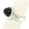 Image 2 : 18K White Gold Oval Bezel Set Black Onyx Burnish Set Diamond Bubble Ring