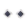 Image 1 : 2.21 ctw Sapphire And Diamond Earrings - 14KT White Gold