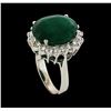Image 4 : 6.88 ctw Emerald and Diamond Ring - 14KT White Gold