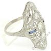 Image 2 : Art Deco Platinum 1.20 ctw Old European Diamond Long Filigree Dinner Ring
