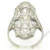 Image 7 : Art Deco Platinum 1.20 ctw Old European Diamond Long Filigree Dinner Ring