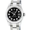Image 1 : Rolex Ladies Stainless Steel Black Diamond Quickset Datejust Wristwatch With Rol