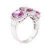 Image 4 : 4.67 ctw Pink Sapphire and Diamond Ring - 14KT White Gold