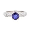 Image 2 : 1.95 ctw Sapphire And Diamond Ring - 18KT White Gold