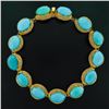 Image 4 : 18k Yellow Gold GIA Certified Large Cabochon Greenish Blue Turquoise Statement N
