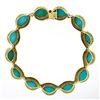Image 6 : 18k Yellow Gold GIA Certified Large Cabochon Greenish Blue Turquoise Statement N