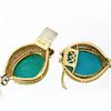 Image 8 : 18k Yellow Gold GIA Certified Large Cabochon Greenish Blue Turquoise Statement N