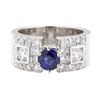 Image 2 : 2.04 ctw Sapphire And Diamond Ring - 14KT White Gold