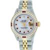 Image 8 : Rolex Ladies 2 Tone Yellow Gold MOP Ruby & Diamond Datejust Wristwatch