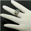 Image 7 : Antique Art Deco 18kt White Gold 1.25 ctw Aquamarine and Diamond Ring