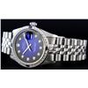 Image 2 : Rolex Mens Stainless Steel Blue Vignette Diamond & Sapphire Datejust Wristwatch