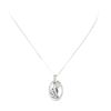 Image 2 : 1.50 ctw Diamond Oval Floral Motif Pendant with Chain - 14KT White Gold