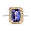Image 2 : 3.31 ctw Tanzanite and Diamond Ring - 14KT White Gold