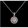 Image 1 : 14KT White Gold 1.07 ctw Diamond Pendant With Chain