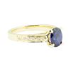 Image 1 : 1.74 ctw Blue Sapphire and Diamond Ring - 14KT Yellow Gold