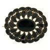Image 1 : 10k Gold Black Onyx Milgrain Brooch Pin Pendant