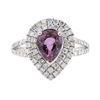 Image 2 : 2.05 ctw Pink Sapphire and Diamond Ring - Platinum