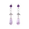 Image 1 : 4.65 ctw Amethyst and White Sapphire Earrings - 10KT White Gold