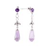 Image 2 : 4.65 ctw Amethyst and White Sapphire Earrings - 10KT White Gold