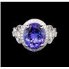 Image 2 : 14KT White Gold 6.59 ctw Tanzanite and Diamond Ring