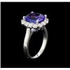 Image 4 : 4.71 ctw Tanzanite and Diamond Ring - 14KT White Gold
