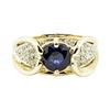 Image 2 : 2.24 ctw Round Brilliant Blue Sapphire And Diamond Ring - 14KT Yellow And White