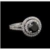 Image 1 : 2.15 ctw Black Diamond Ring - 14KT White Gold