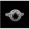 Image 2 : 2.15 ctw Black Diamond Ring - 14KT White Gold