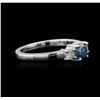 Image 1 : 14KT White Gold 0.91 ctw Blue Diamond Ring