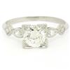 Image 1 : Antique Art Deco Platinum 1.30 ctw Old European Diamond Solitaire Engagement Rin