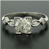 Image 2 : Antique Art Deco Platinum 1.30 ctw Old European Diamond Solitaire Engagement Rin