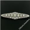Image 3 : Art Deco Platinum 6.00 ctw Old European and Mine Cut Diamond Filigree Brooch
