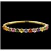 Image 1 : 14KT Yellow Gold 10.15 ctw Multicolor Sapphire and Diamond Bracelet