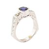 Image 4 : 1.60 ctw Blue Sapphire And Diamond Ring - 14KT White Gold