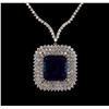 Image 2 : 18KT White Gold GIA Certified 43.74 ctw Tanzanite and Diamond Necklace