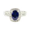 Image 2 : 1.90 ctw Oval Brilliant Blue Sapphire And Diamond Ring - 14KT White Gold