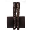 Image 1 : Chanel Black Leather Thigh-High Pearl Heel Boots Heels 38.5
