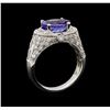 Image 4 : 14KT White Gold 2.84 ctw Tanzanite and Diamond Ring