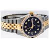 Image 3 : Rolex Mens 2 Tone 14K Black Diamond & Sapphire 36MM Datejust Wristwatch