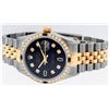 Image 5 : Rolex Mens 2 Tone 14K Black Diamond & Sapphire 36MM Datejust Wristwatch
