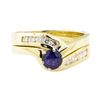 Image 2 : 0.94 ctw Blue Sapphire and Diamond Ring Set - 14KT Yellow Gold