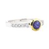 Image 1 : 0.95 ctw Sapphire and Diamond Ring - 18KT White and Yellow Gold