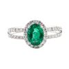 Image 1 : 1.21 ctw Emerald and Diamond Ring - 18KT White Gold