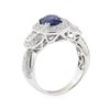 Image 4 : 3.52 ctw Sapphire and Diamond Ring - 18KT White Gold